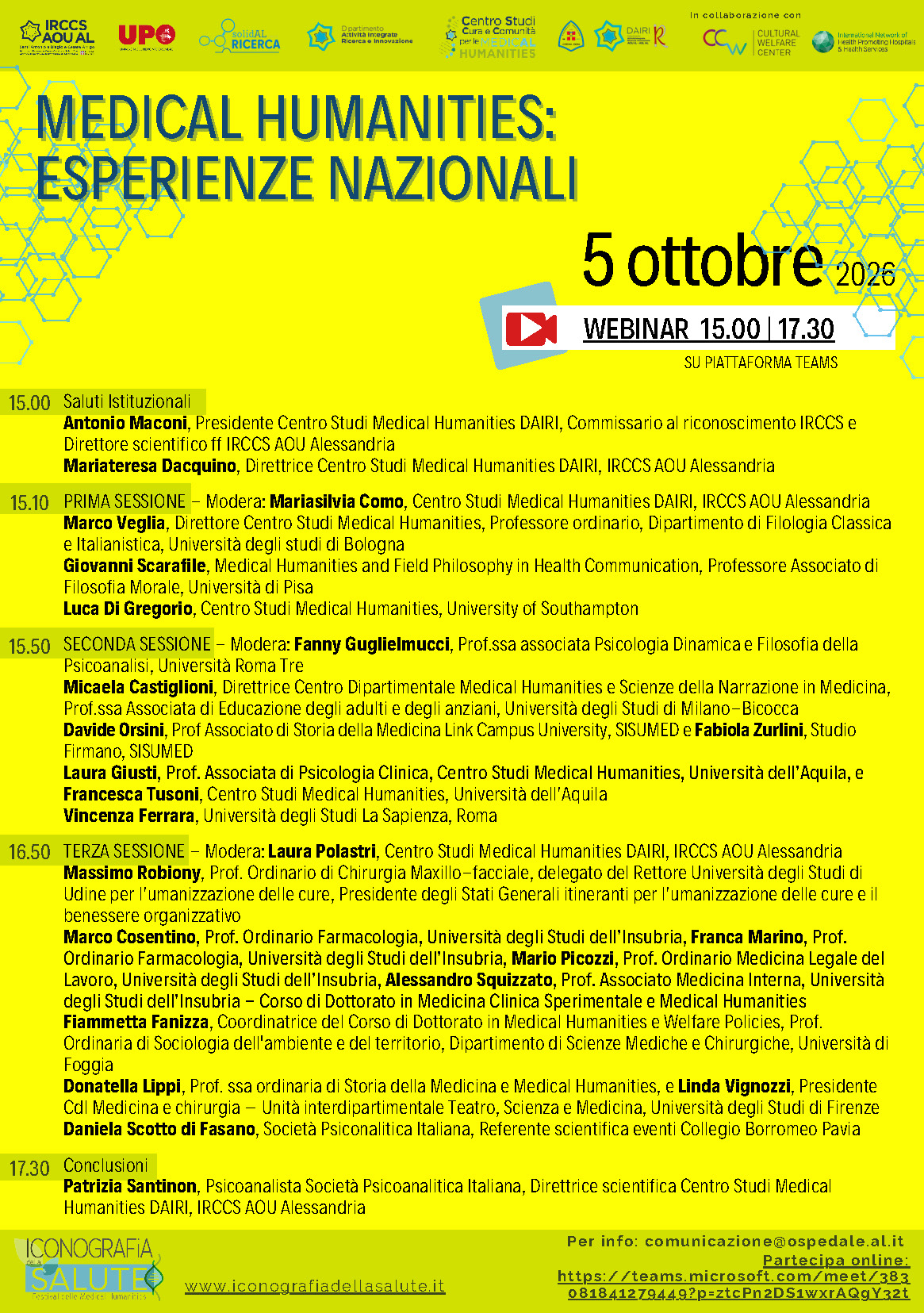 Seminario “Medical Humanities: esperienze nazionali”